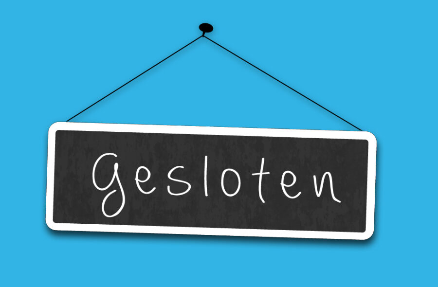Afbeelding met gesloten, gebruikt wanneer de openingstijden anders zijn