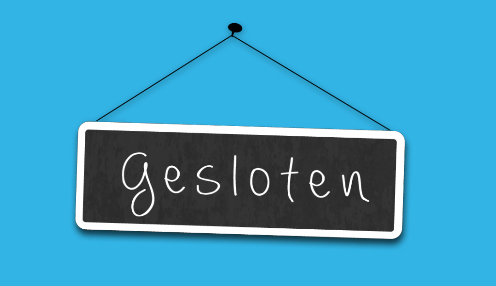 Afbeelding met gesloten, gebruikt wanneer de openingstijden anders zijn